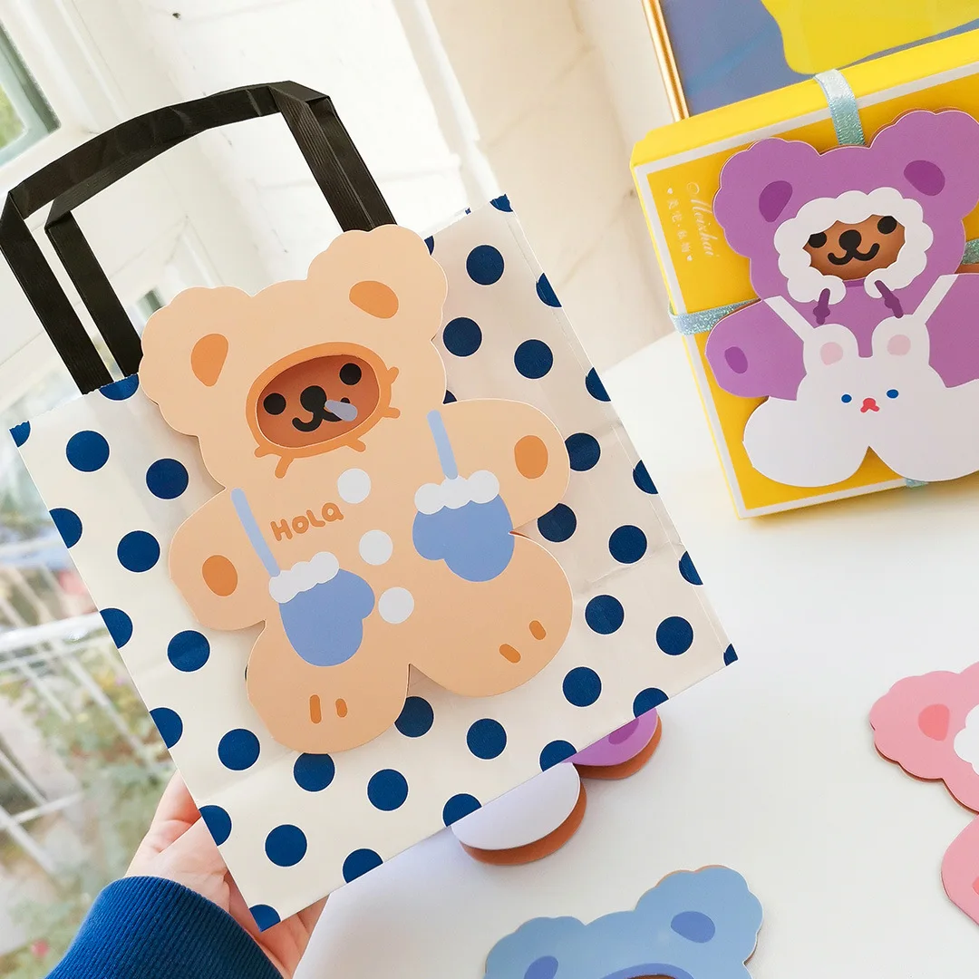 Girl Heart Bear Cards Three-dimensional Creative Birthday Card The Lovely Card Stationery Paper  Bts Lomo Cards  Letter Paper