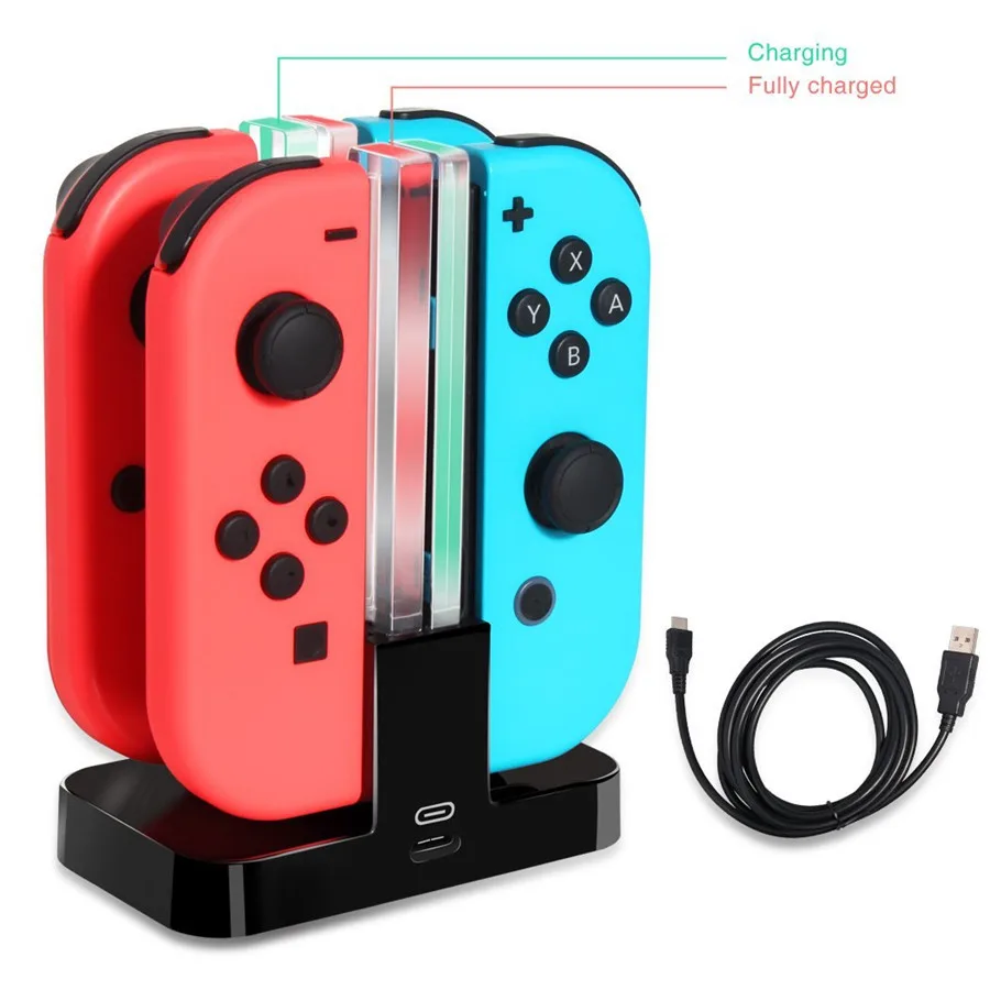 شاحن وحدة تحكم جديد، قاعدة شحن محمولة Joy game con & Switch Pro، شاحن تحكم لعصا التحكم Nintendo Switch Pro