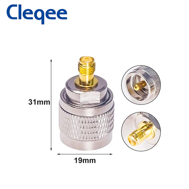 Cleqee 1 قطعة SMA أنثى إلى UHF PL259 ذكر PL259 موصل RF اقناع محوري محول