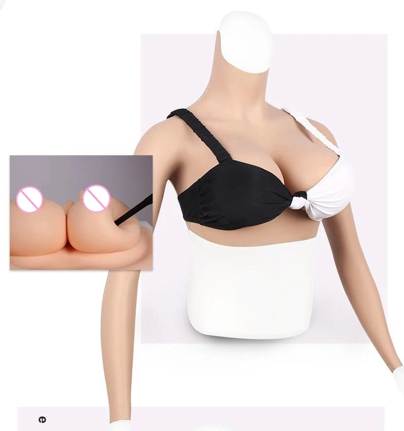 

C CUP Shorter Fake Artificial Boobs Realistic Silicone Breast Forms with Arm Crossdresser Shemale Transgender Drag Queen 4G