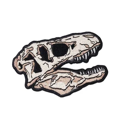 Parche táctico T-Rex calavera bordado para chaleco MOLLE