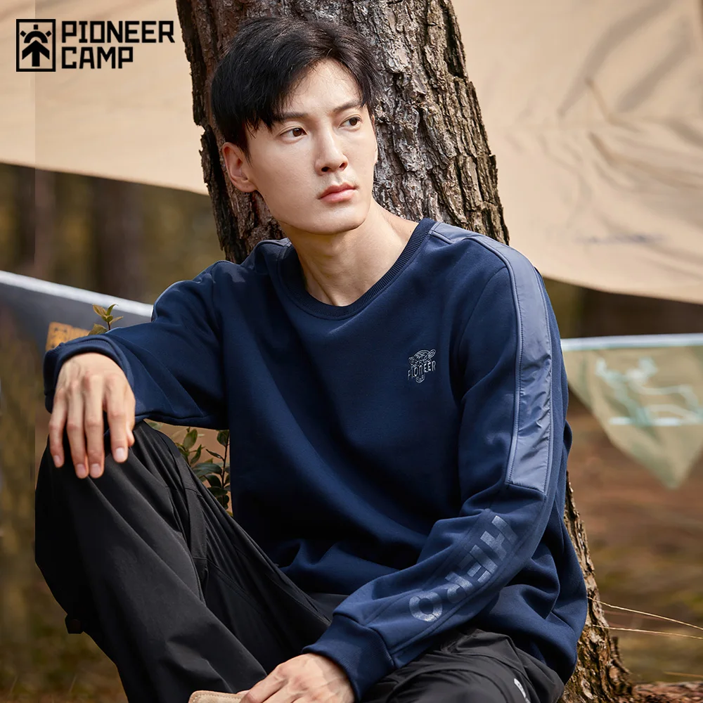 

Pioneer Camp Warm Fleece Sweatshirts Men Fashion Thick Contrast Pullover Hoodies Male XYS123299