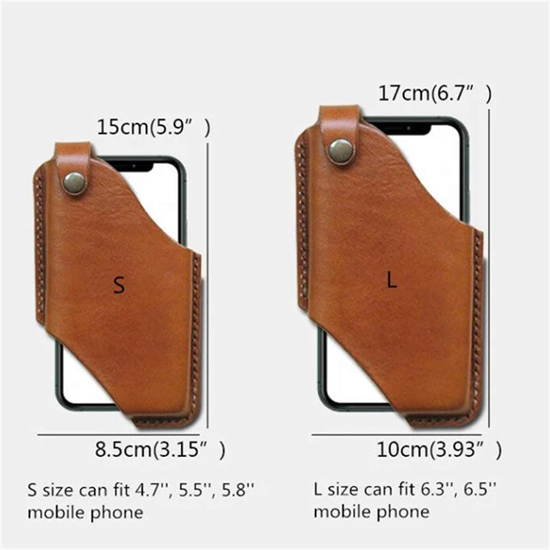 Leather Cell Phone Holster Retro Sheath with Belt Loops Mobile Phone Belt Cover for Mens Outdoor Waist Hanging Belt 2023 New