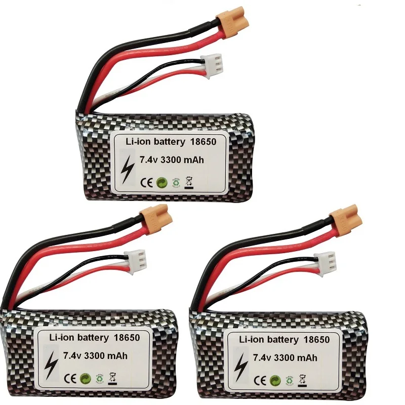 7.4V 3300mah 18650 akumulator litowo-jonowy XT30 Plug/7.4V USB dla Huina 580 550 583 1580 1583 RC Car