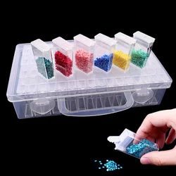 64/56/28 Transparent Storage Box Practical Plastic Case Diamond Painting Accessories Bead Jewelry Storage Box Organizer Tools