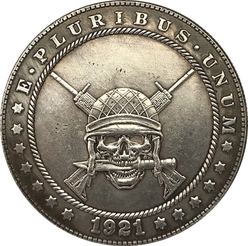 38mm Skull Hobo Nickel Antique Coin Collectible Old German Coin Art Collection Physical Commemorative Ancient Coins Replicas