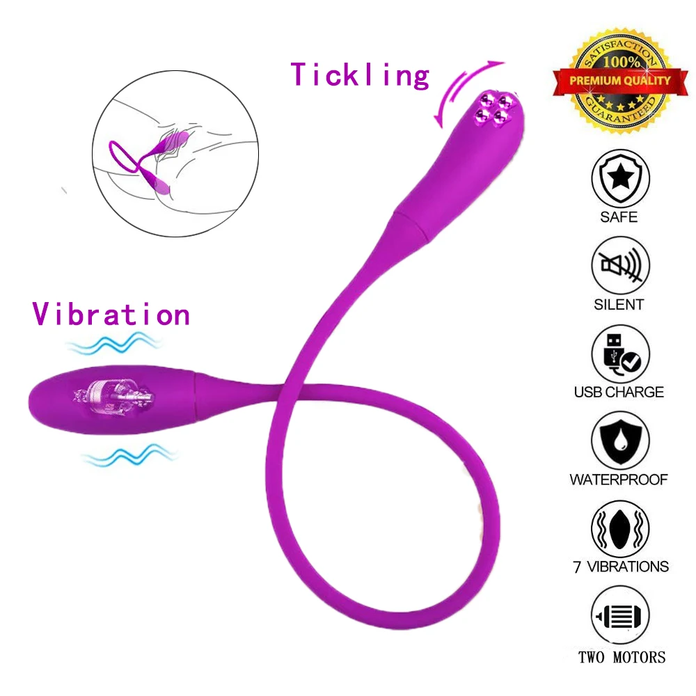 Rechargeable Dual Vibrator 7 Speeds Double Head Jump Egg Bullet Dildo Vibrator Anal Butt Plug Adult Sex Toy For Couple Men Women