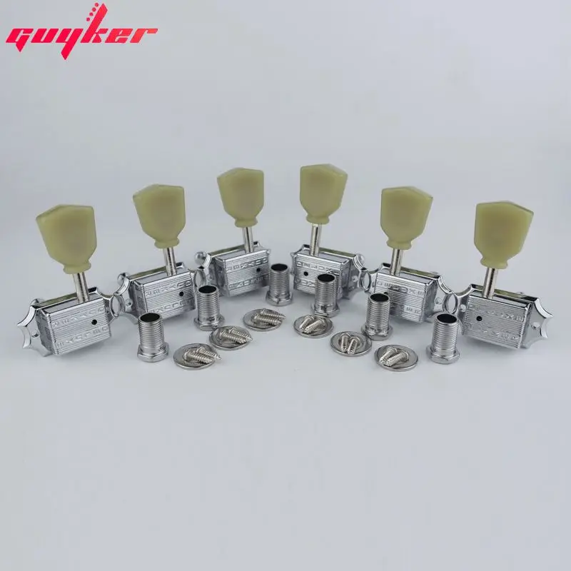 GUYKER Deluxe Vintage Keystone Vintage Style Guitar Machine Head Tuning Peg Tuners for lespaul Guitar Chrome/Nickel color