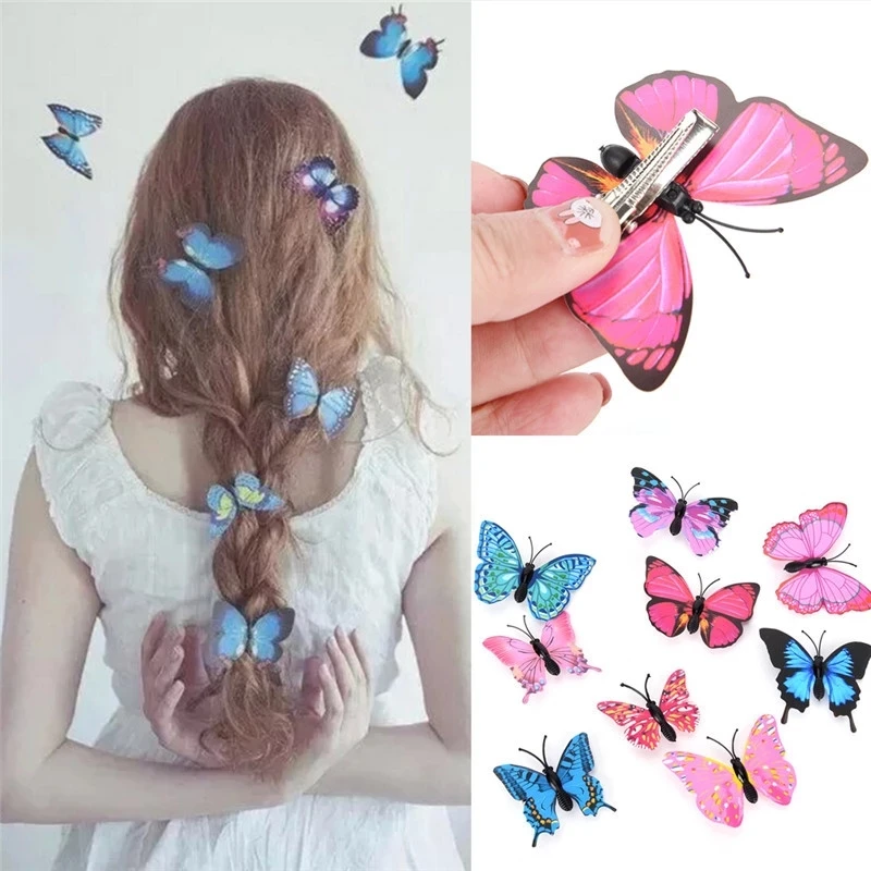 12Pcs/Set Fashion Women Girls Butterfly Hair Clips Wedding Pins Party Bride Hairpins Photography Barrettes Hair Band Accessories