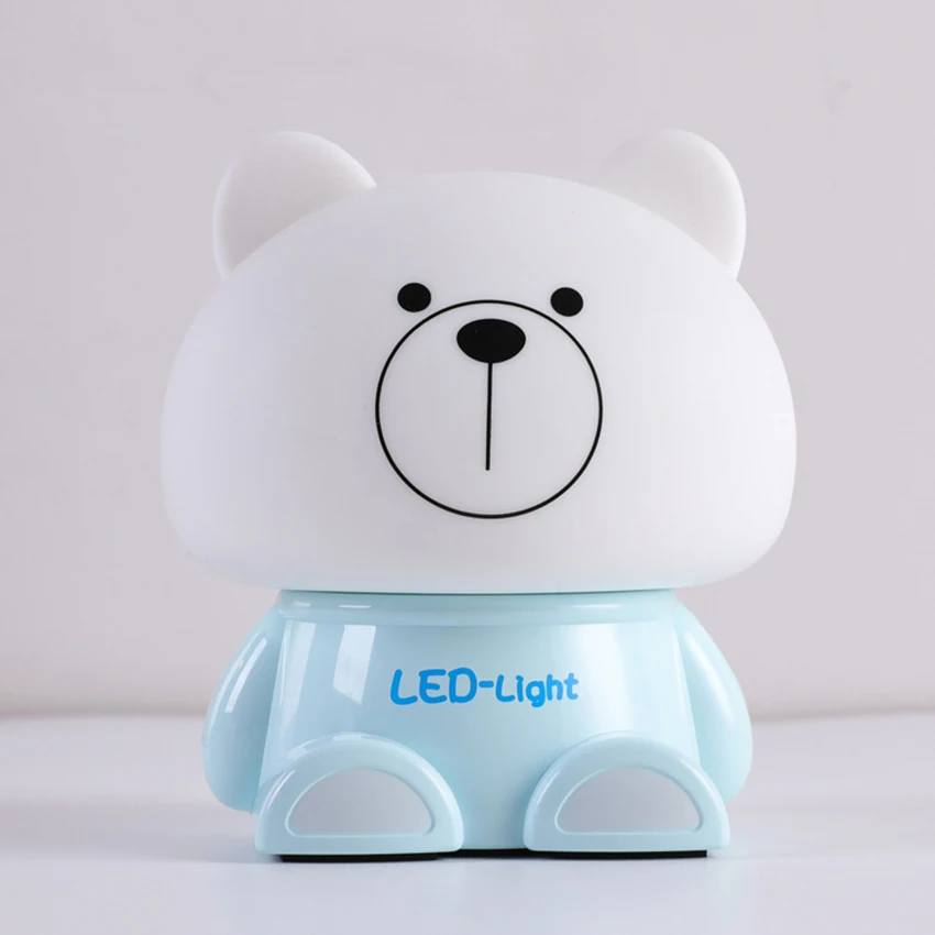 Kids Night Light Baby Cute Night Light Silicone LED Night Light, Color Changing Nursery Lamp Touch Sensor para Quarto