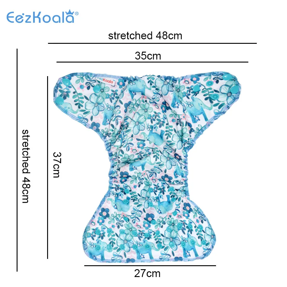 EezKoala Heavy Wetter AI2 Cloth Diaper Snap Insert Bamboo Cotton Eco-Friendly Baby Nappy Waterproof Washable Night Nappies