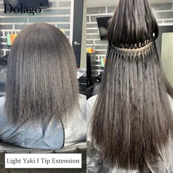 Light Yaki Straight Kinky Coarse Microlinks Hair Bulk Extenstions 1&2&3 Bundles I Tip Human Hair Microlinks Salon 3S Bulk Hair