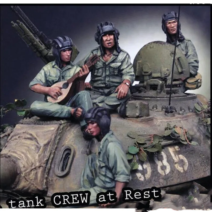

Самособранный Новый несобранный 1/35 современный экипировочный человек включает 4 (без резервуара) Статуэтка из смолы