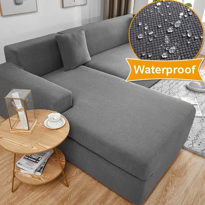 

1/2/3/4 Seater Waterproof Elastic Sofa Cover For Living Room Thick Polar Fleece L-Shaped Corner Sofa Cover Armchair Protector