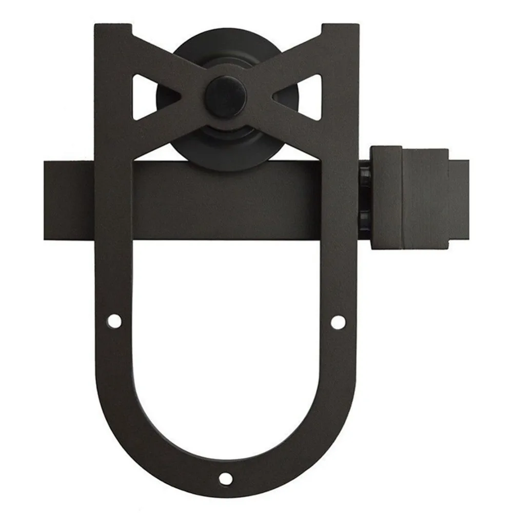 4.9/6/6.6FT Horseshoe Single Wheel Black Rustic Carbon Steel Barn Sliding Door Hardware