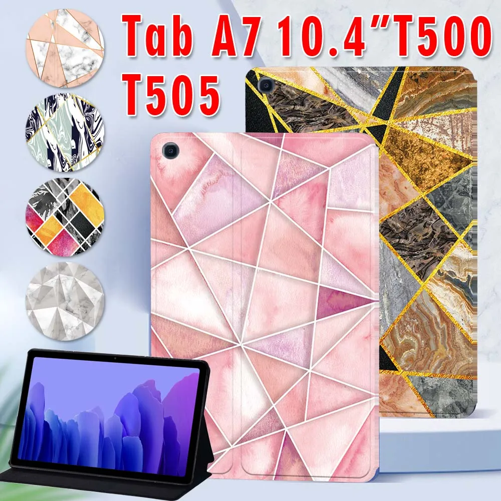 

For Samsung Galaxy Tab A7 10.4 Inch T500 T505 Tablet Adjustable Folding Stand Cover Case + Free Stylus