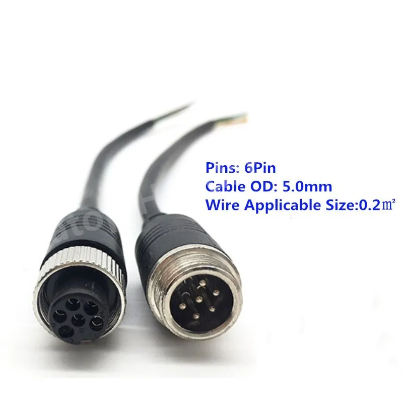 10Pcs M12 2 3 4 5 6 Pin Aviation Signal Cable GX12 Male / Female