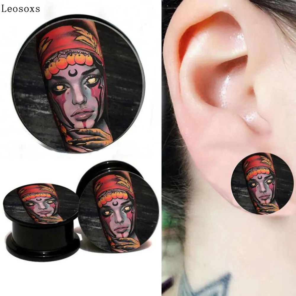 Leosoxs 2pc 5-20mm Búzakalász Hajóköbözés plugs Ágcsernyő akril csavaros illeszkedő Húsétel Alagút Fül Hord Búzakalász dugasz Nyilalló ékszer