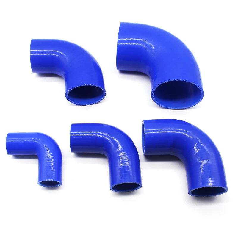 51-63/50/63/76/89/102mm 90 Degree Silicone Hose Car Elbow Reduce Hose Blue Cold Air Intake Induction Pipe Ducting Tube Silicone