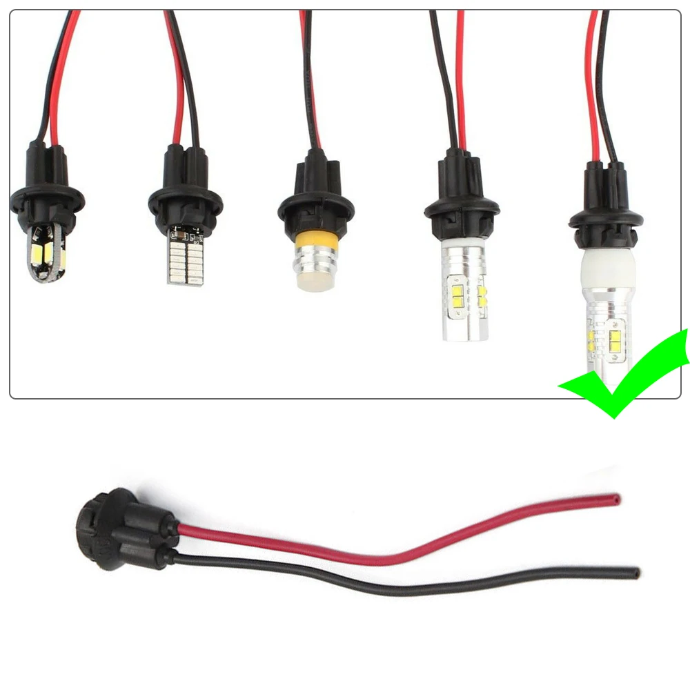 T10 W5W 자동차 LED 전구 소켓 확장 커넥터 베이스 홀더, 대시 보드 게이지 LED 라이트 램프 안개 조명 소켓 홀더, 2 개