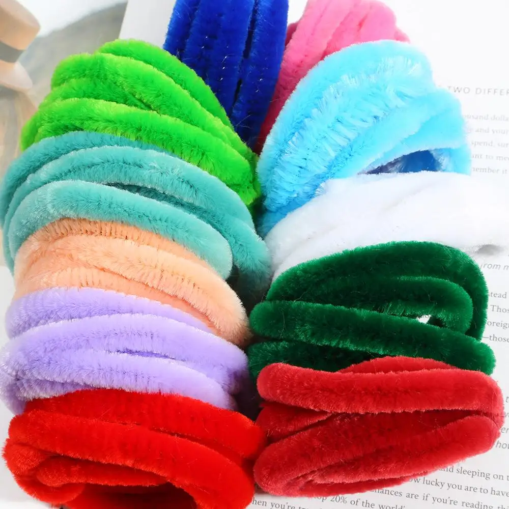 

1M/lot Kids Creative Colorful Glitter Plush Bend Soft Felt Strip DIY Chenille Sticks Craft Educational Toy