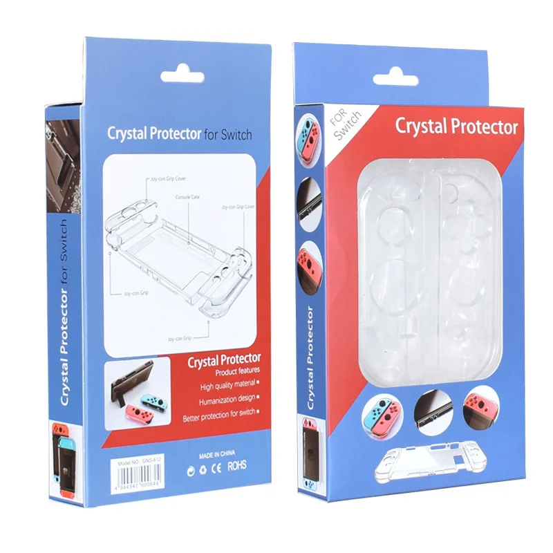 حافظة قابلة للطي ل NS التبديل شفاف واضح للصدمات واقية هارد شل غطاء الجلد ل نينتندو سويتش اكسسوارات