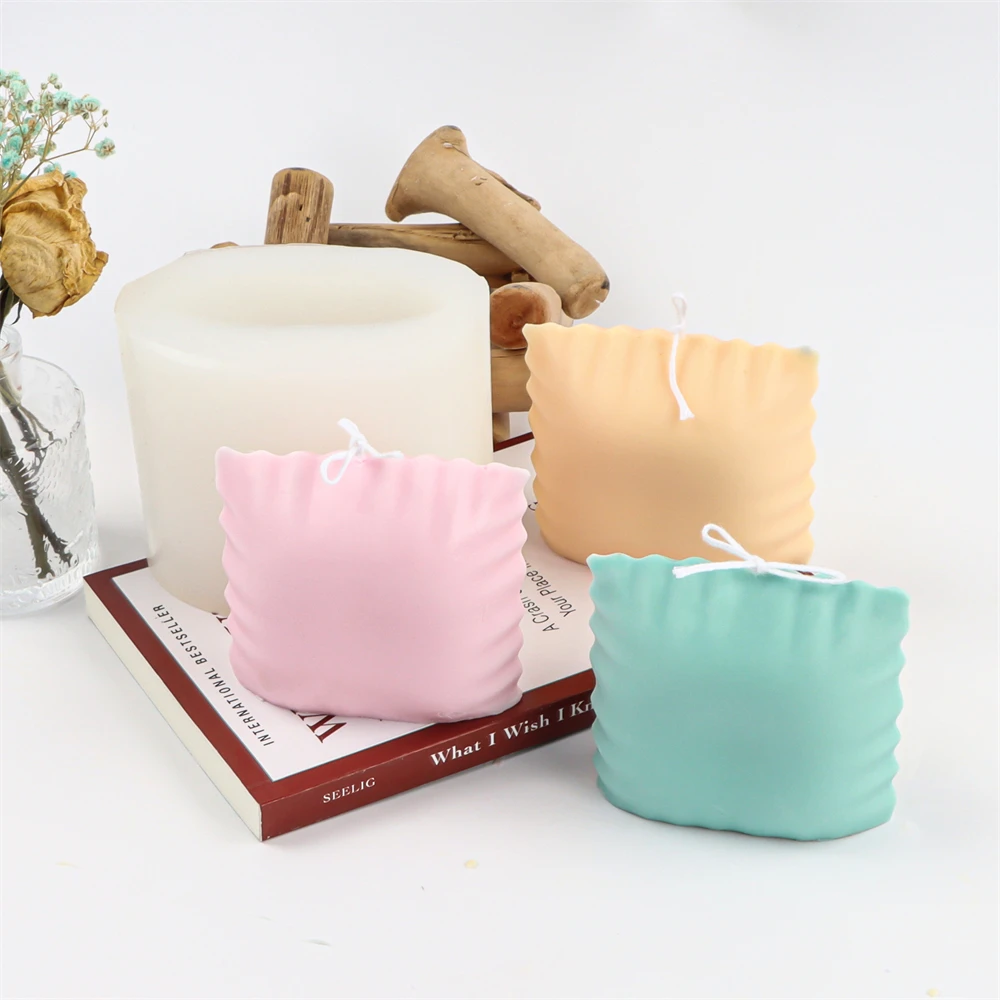 Creative Cute Square Soft Cushion Silicone Pillow Candle Mold DIY Handmade Cloth Bag Sandbag Fun Aroma Soap Plaster Artwork Tool