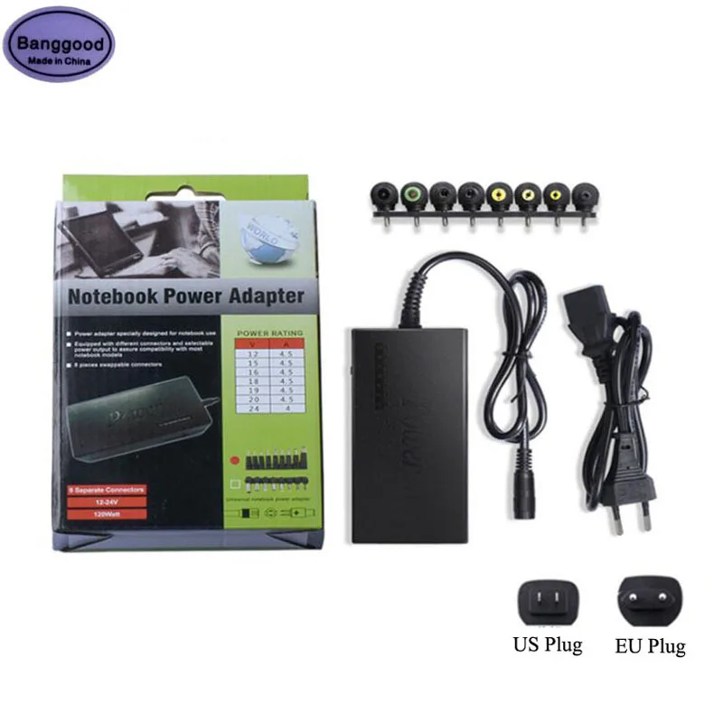 96W Universal Laptop Charger Adapter 12V-24V Voltage Adjustable Power Supply Set 8 Detachable Plug For Dell HP Toshiba Acer Asus