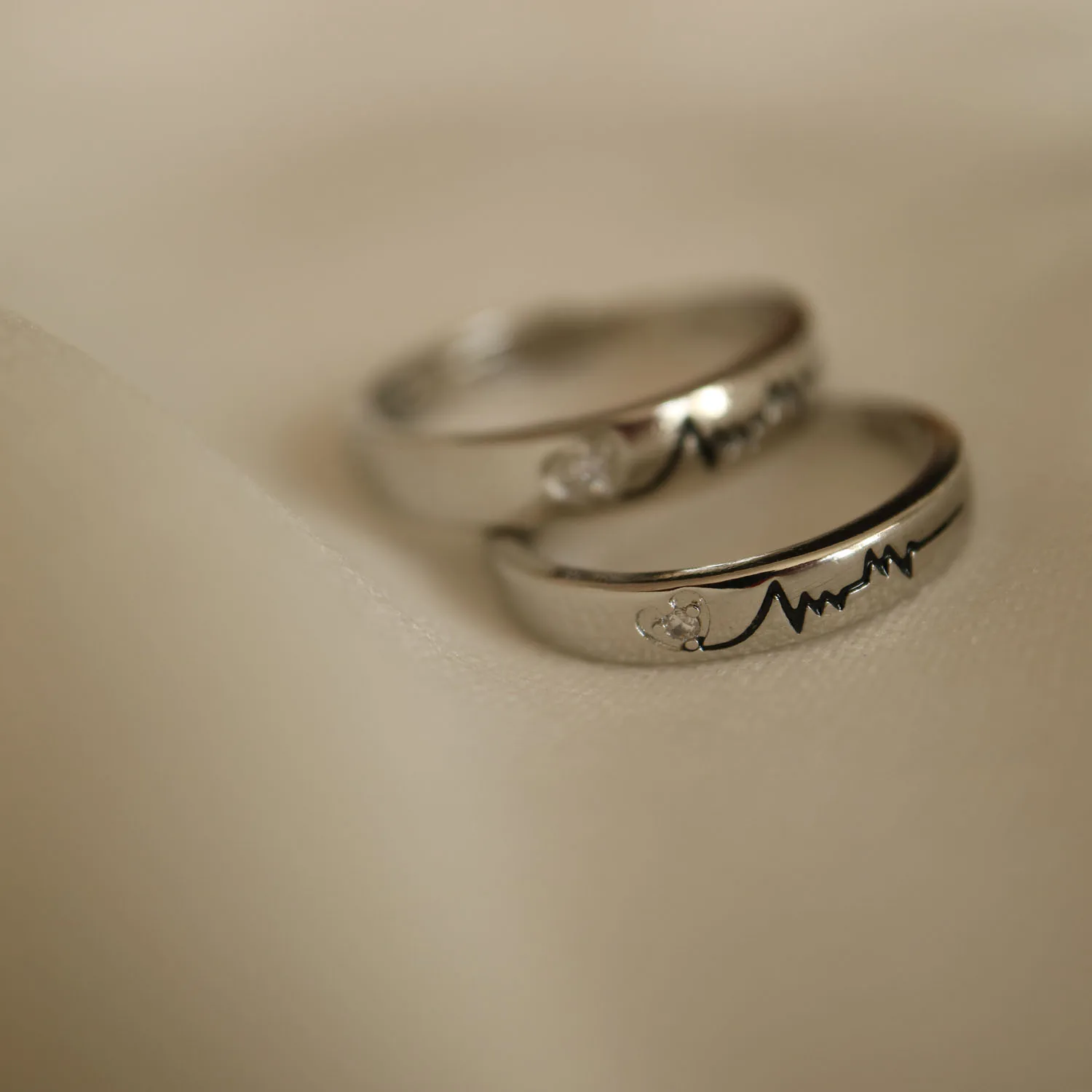 1 زوج 925 فضة زوجين خواتم للنساء الرجال رومانسية قابل للتعديل حلقة مجموعة باجي فام الزفاف زوجين خواتم لمحبي #2