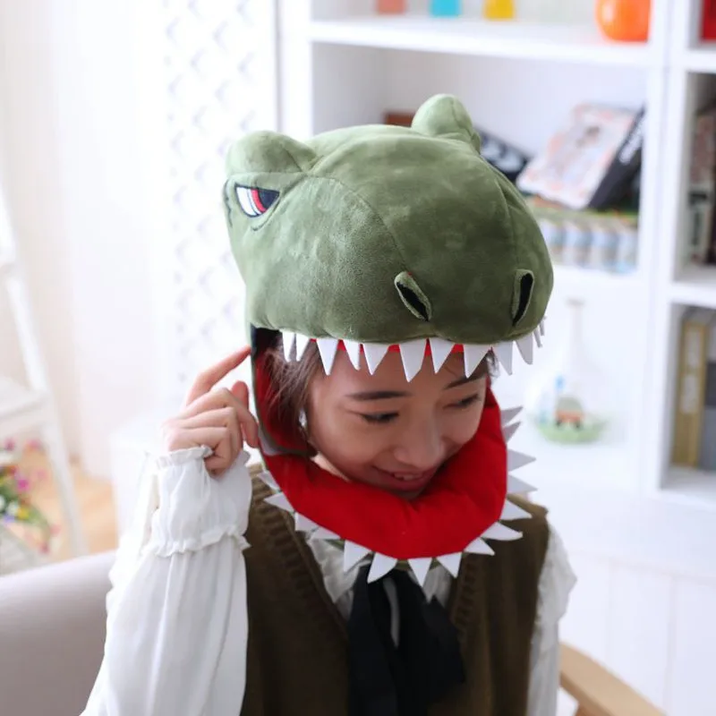 Animali del fumetto dinosauro cappello di squalo Cosplay cappelli divertenti copricapo Kawaii copricapo donna uomo adulto Halloween Festival Party calotte