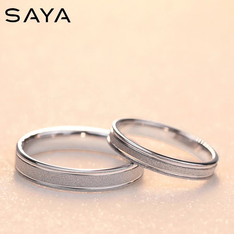 White Tungsten Couples Rings for Engagement Matte Finished Engraving