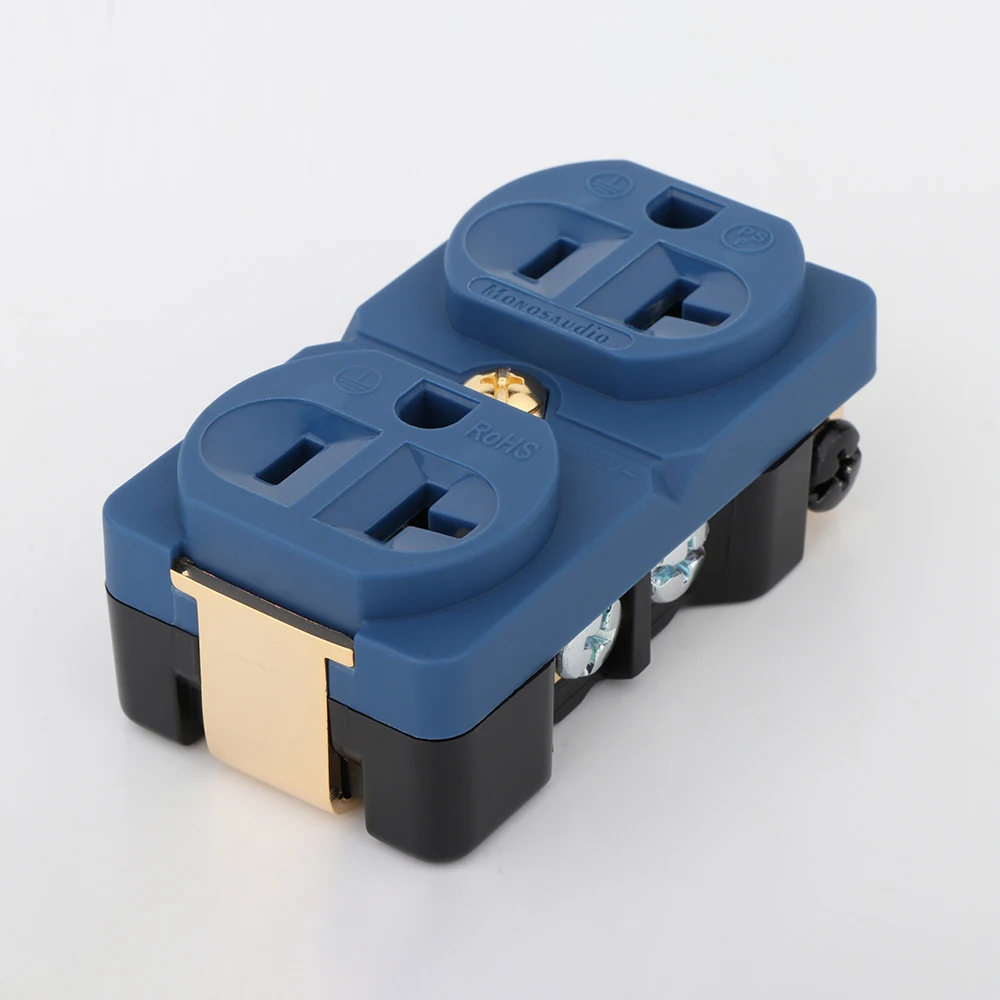 Monosaudio DP2(G) 100% Pure Red Copper High Grade US Receptacle HIFI AC Power US Socket Receptacle