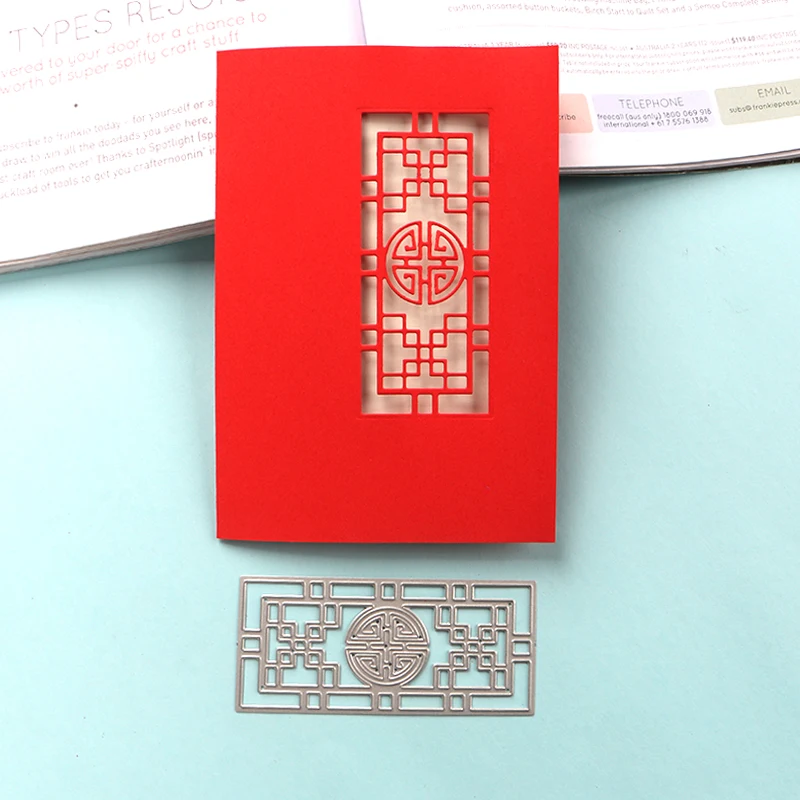 DUOFEN METAL CUTTING DIES CNY Chinese New Year FU long life symbol  window decoration stencil DIY Scrapbook Paper Album 2021 new