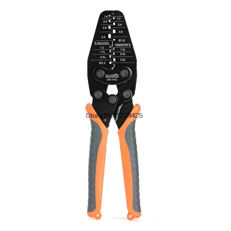 IWISS IWS-1442L Micro Connector Crimper Plier for Crimping AWG30-14 Open-barrel and Connectors from Molex,TE AMP,JST,JAE,HRS