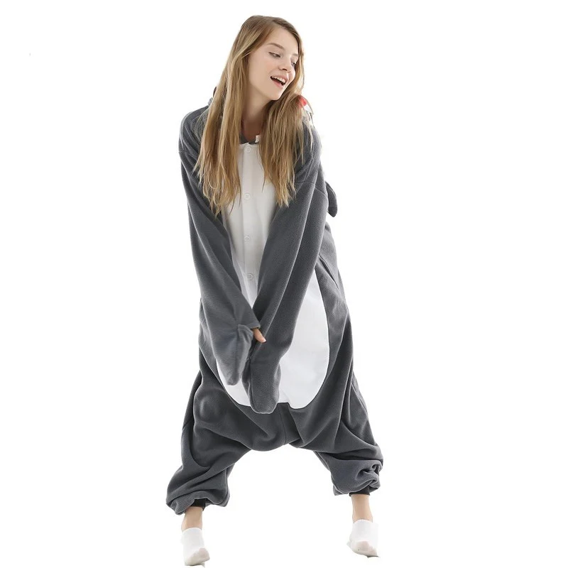 Shark Onesies For Adults Fleece Pijamas Kigurumi Anime Pajamas Women Whole Body Cosplay Costume Men One-Piece Pyjamas Halloween