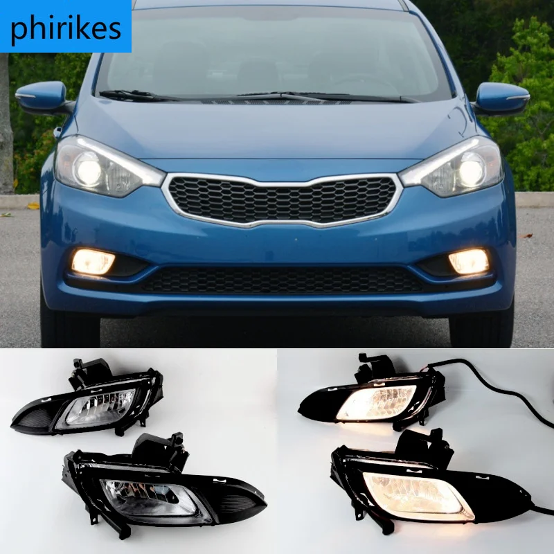 

Front Bumper Fog Light frame cover For KIA Forte 2014 2015 2016 Fog Lamp hood FogLight lid FogLamp shell cable