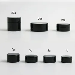 10pcs Cream Jar Portable 1/2/3/5/10/20g Portable Mini Jars Pot Box Makeup Nail Art Cosmetic Bead Storage Container Black Travel