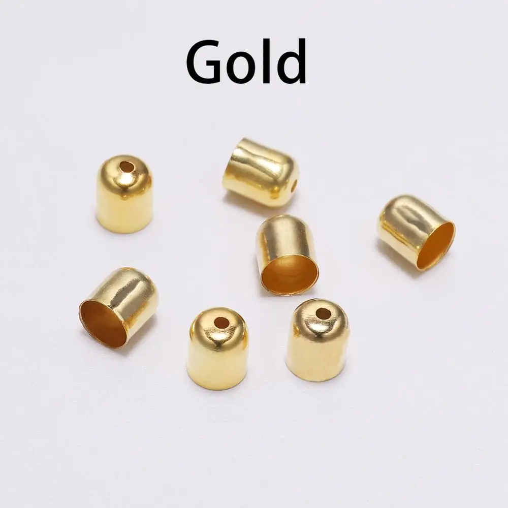 50-100 teile/los Crimp End Kappen Leder Schnüre End Spitze Perlen Kappen Fit 4-12mm Verschlüsse Für DIY schmuck Machen Liefert