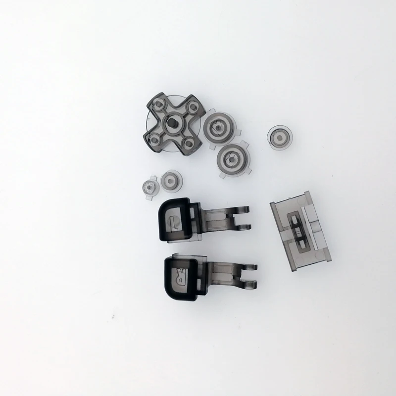 Baru Bening Putih Bening Blue Clear Hitam Tombol Kunci Set untuk Game Boy GBA B Pilih Mulai Power On off L R D Tombol Pad