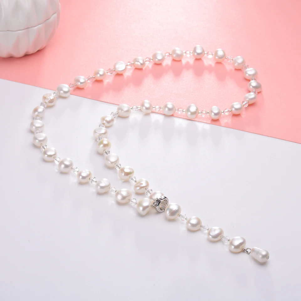 Zorun Real Natural Freshwater Pearl  Fashion/Fine Sweater Chain  Necklace Jewelry 8-9mm Good Sale for Women Party New Design