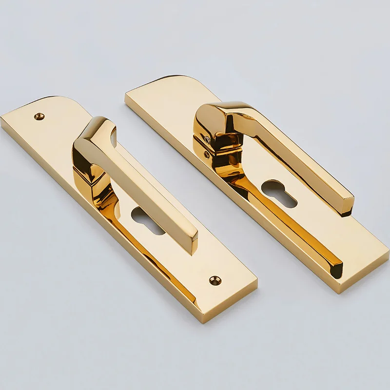 European silent door lock indoor bedroom door lock simple gold solid wood door lock handle American mechanical door lock