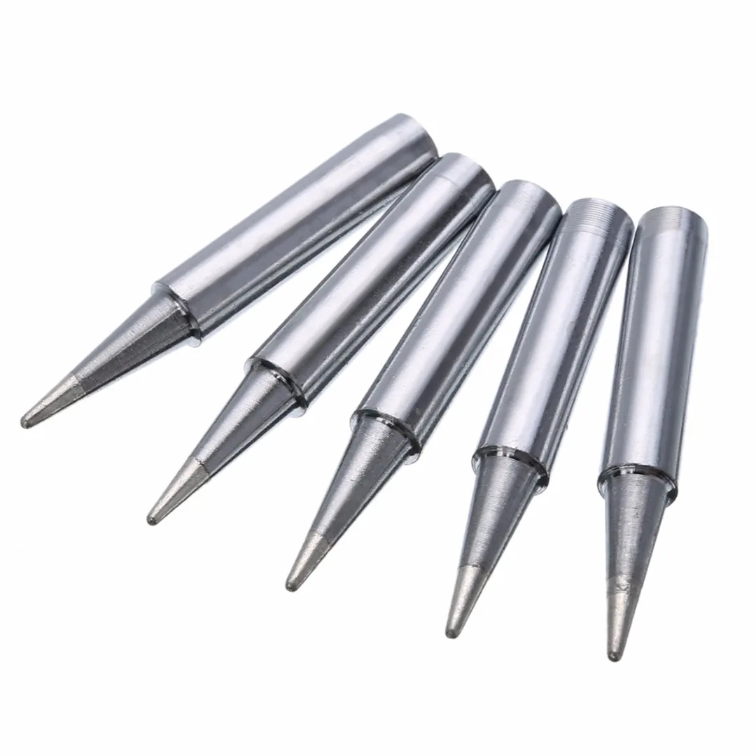 5pcs/set Lead Free Solder Iron Tips Replacement 900M-T-B Solder Iron Tips Head for Welding Soldering Repair Station