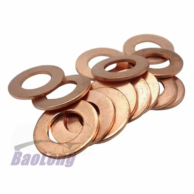 100PCS 7×15mm 7×13mm 9×18mm Diesel Common Rail Injector Nozzle Copper Seal Washer Fuel Pump Gasket Pad for Bosch Denso CAT