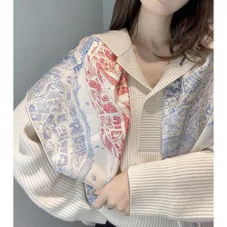 100% Silk Scarf Shawl for Women Ladies Fashion Spring Scarves Foulard