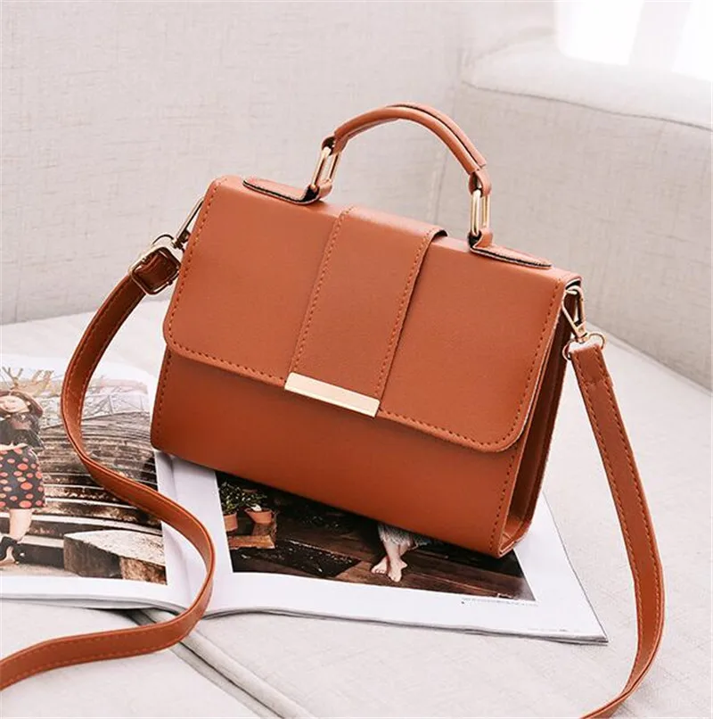 Heißer Verkauf Flap Sling Schulter Taschen für Frauen Einfarbig Umhängetasche Messenger Tasche Geldbörse Weibliche Leder Handtasche Tasche – Detail 24