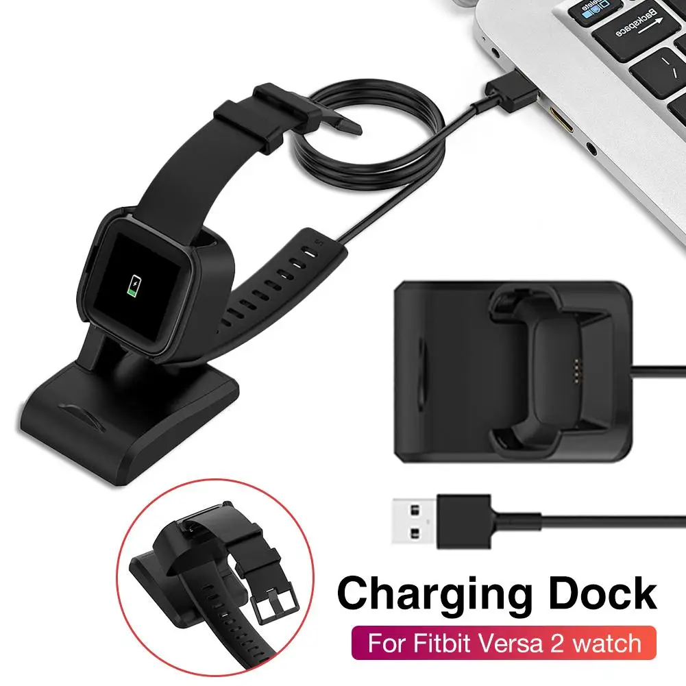 For Fitbit Versa 2 Charger Dock Nonslip Charger Stand Dock Adapter Cable Replacement Charging Cable Fit For Fitbit Versa 2