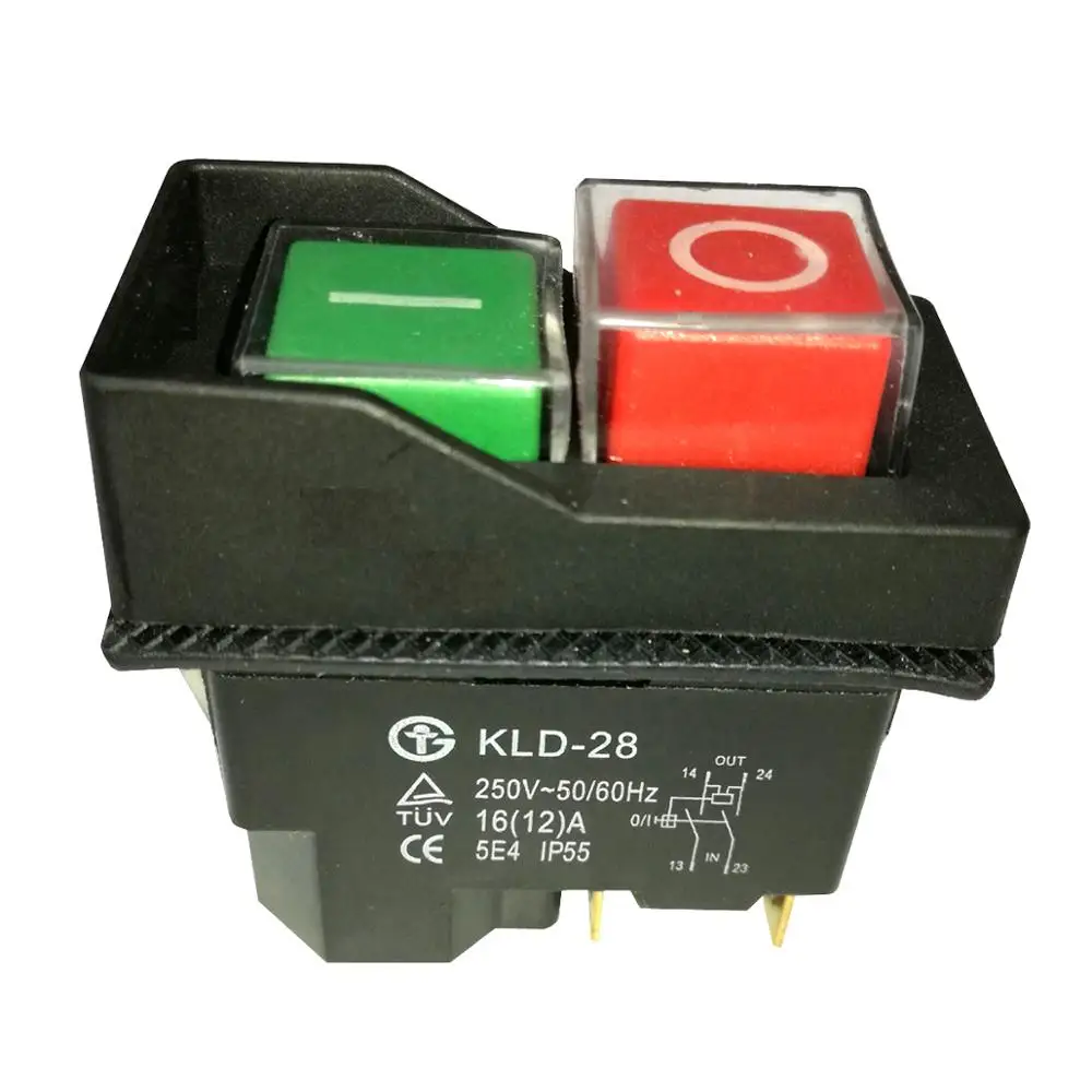 KLD-28 KLD-28A 4Pin 5Pins 250V wodoodporne elektromagnetyczne przełączniki przyciskowe elektryczny przełącznik przyciskowy bezpieczeństwa do krajalnicy