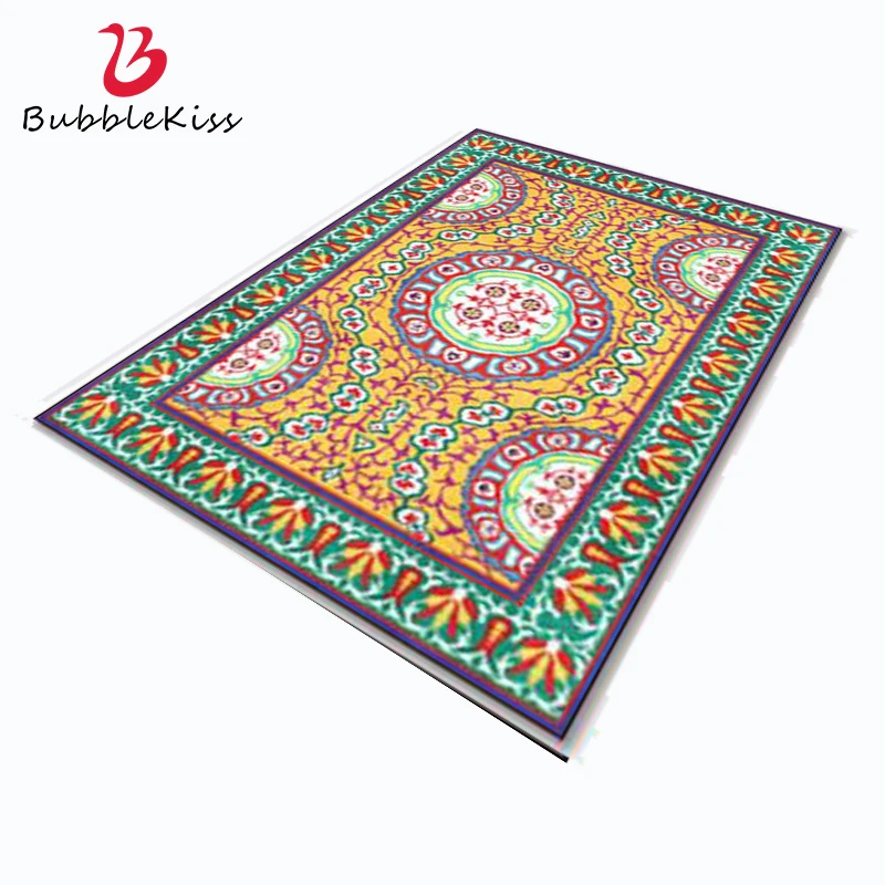 

Bubble Kiss Ethnic Style Customized Carpets In The Living Room Bohemian Circle Flower Pattern Bedroom Decor Rug Bedside Door Mat