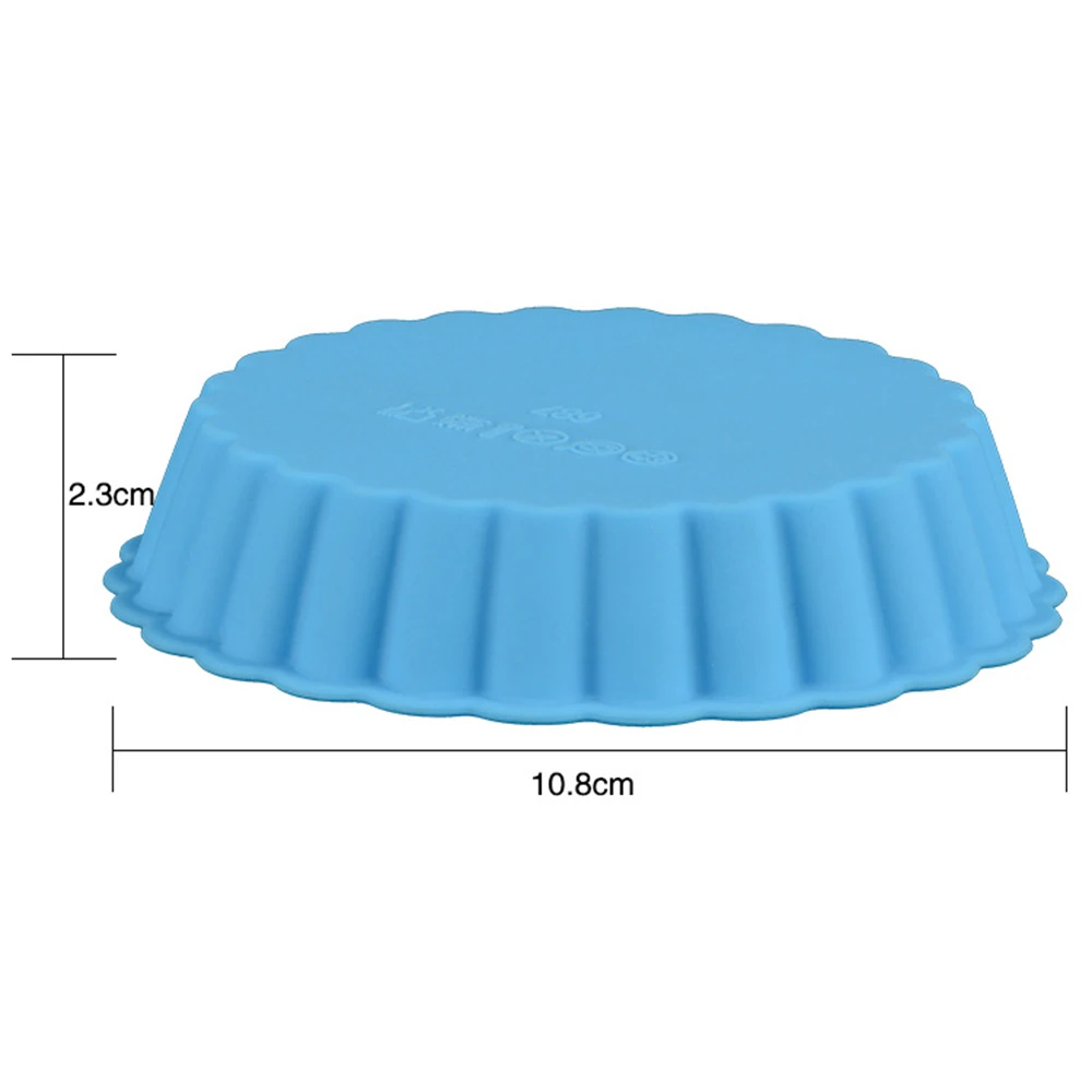 Silicone Tart Molds Mini Quiche Molds Non-stick Round Fluted Flan Pan With Loose Bases Cake Mold Cake Tools