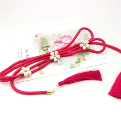Obi Obijime Cord Bead Red Wine Yellow Sky Blue Japanese Style Kimono Yukata Sash Belt Classic Formal Traditional Vintage HW067